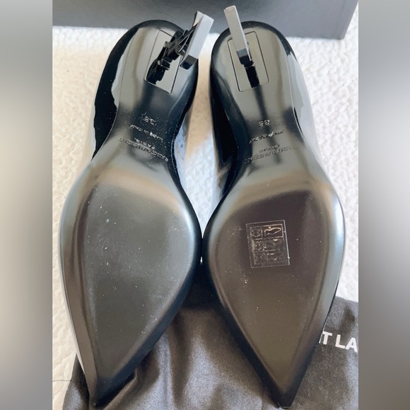 Saint Laurent Black Heels with Logo Heel - Picture 10 of 14